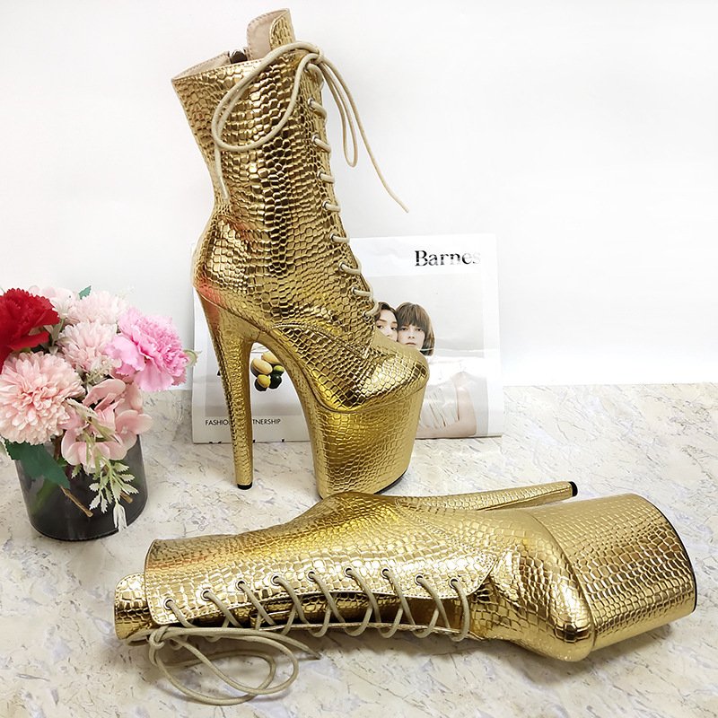 Fashion Botine Femme Scarpe Talons Donna Buckle platform Peep Toe Heels Sandals Ladies 20CM Pole Dance Boots For Women