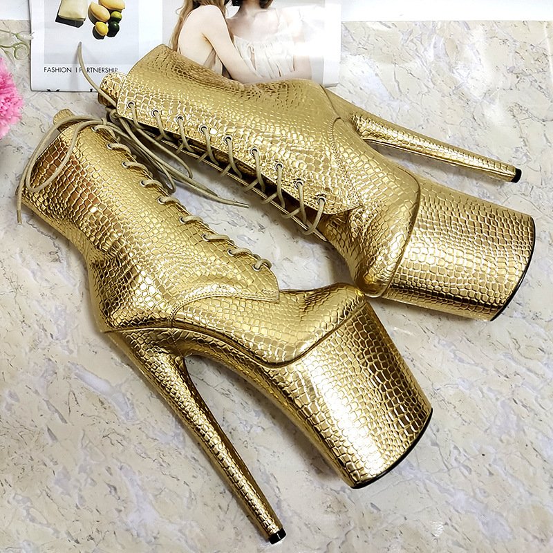 Fashion Botine Femme Scarpe Talons Donna Buckle platform Peep Toe Heels Sandals Ladies 20CM Pole Dance Boots For Women