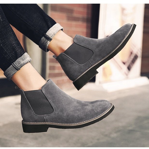fashion wholesale cow leather ankle boots high quality men leather boots