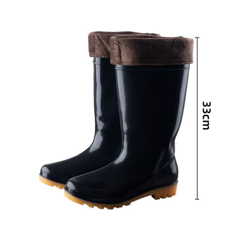 Global hot explosive Anti Slip Waterproof Shoes Rain Boots High Tube Rubber Shoes With Velvet Cotton Acid Alkali Resistance