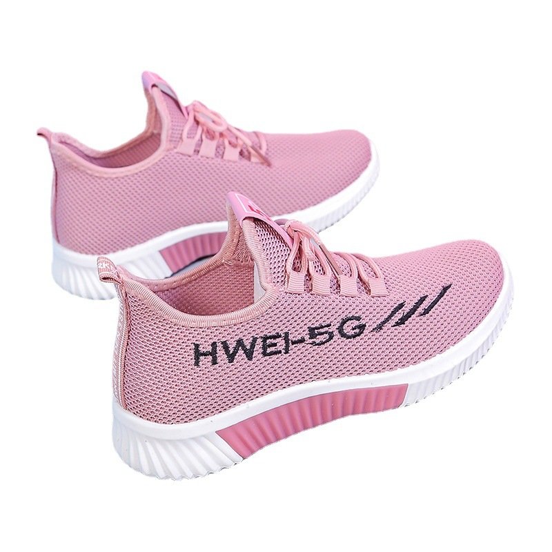 Shoes women 2023 new old cloth shoes women breathable flying woven sports fashion ladies shoes casual running