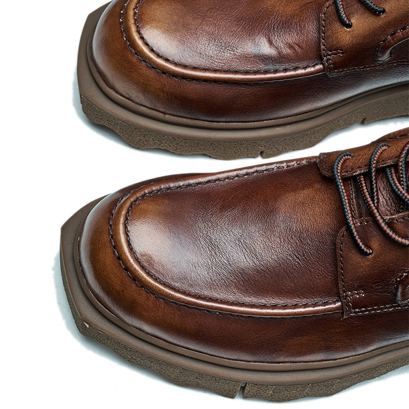Wholesale Autumn And Winter Men's Leather Fashion Side Zipper Boot Rubber Sole Men Leather Boots