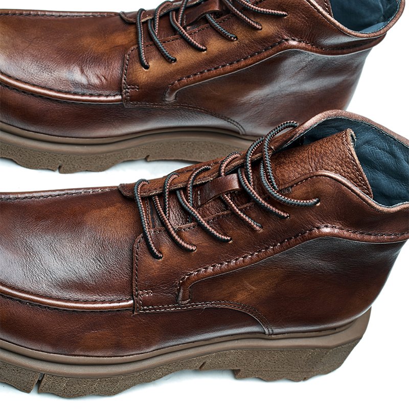 Wholesale Autumn And Winter Men's Leather Fashion Side Zipper Boot Rubber Sole Men Leather Boots
