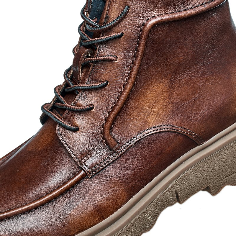 Wholesale Autumn And Winter Men's Leather Fashion Side Zipper Boot Rubber Sole Men Leather Boots