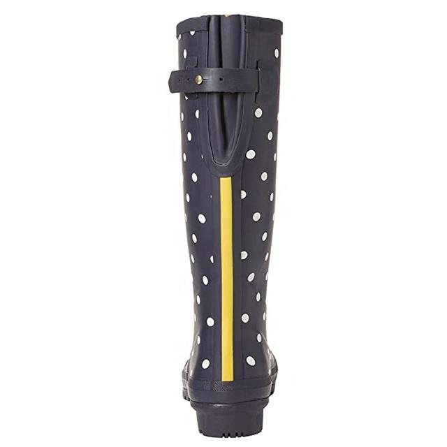 Stylish Trendy Women's Printed Waterproof Rubber Boots Wide Calfs Plus Size Slip-On Autumn Season Cowboy Boot with round Toe