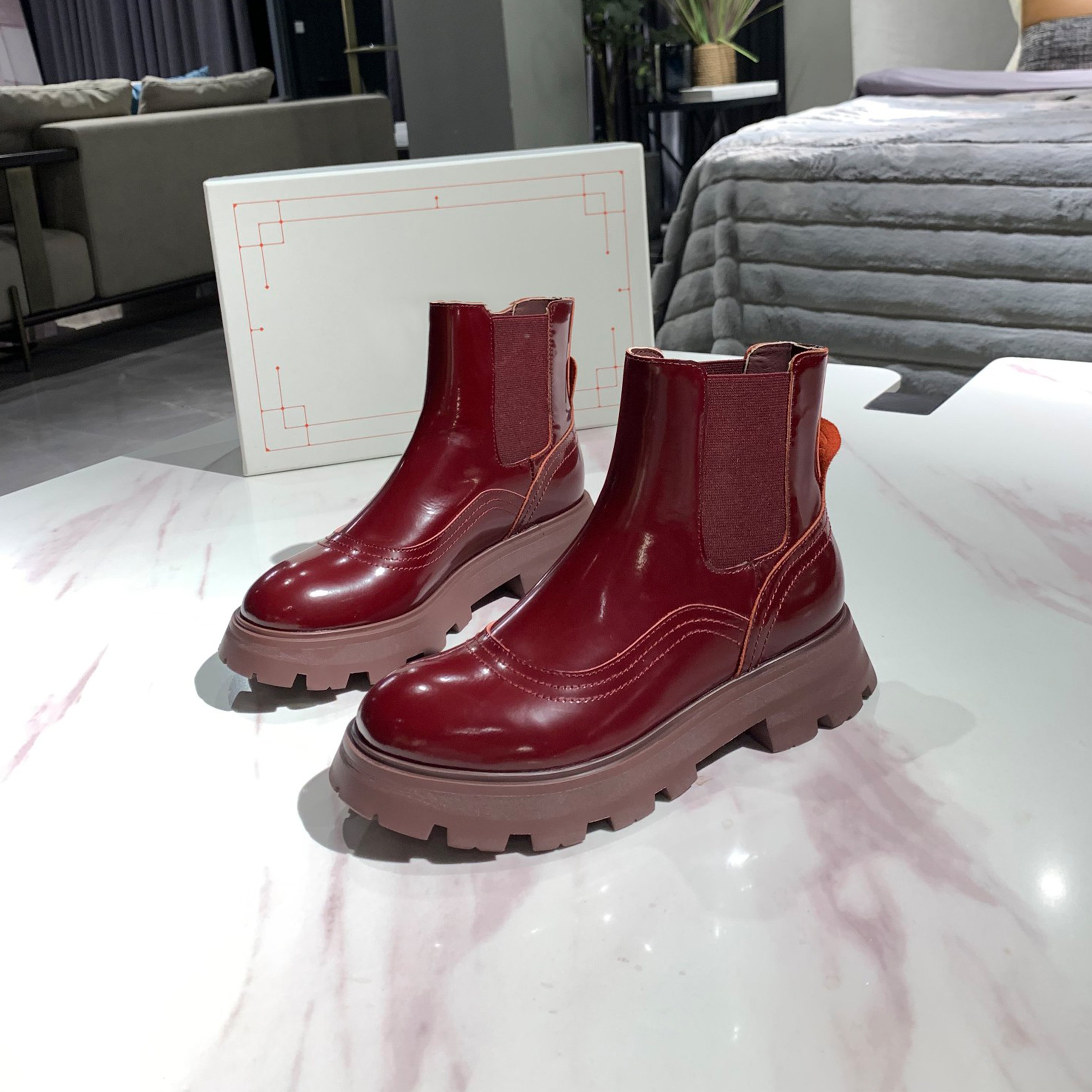 Genuine Leather Ladies Ankle Boots fashion boots leather Ankle Designer Goth Lace Up Ankle Ladies Boots