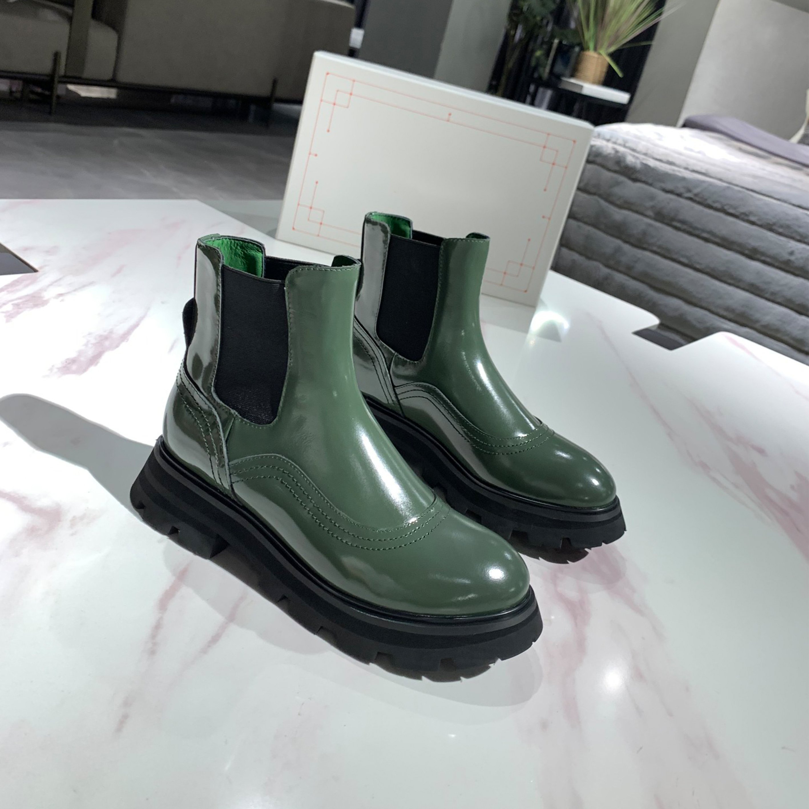Genuine Leather Ladies Ankle Boots fashion boots leather Ankle Designer Goth Lace Up Ankle Ladies Boots