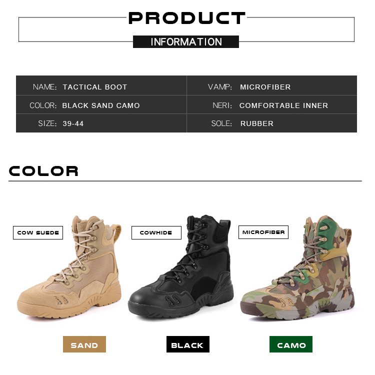 OBSHORSE Desert Boot Tactical Botas Boots Shoes Special Forces Tactical Combat Boots