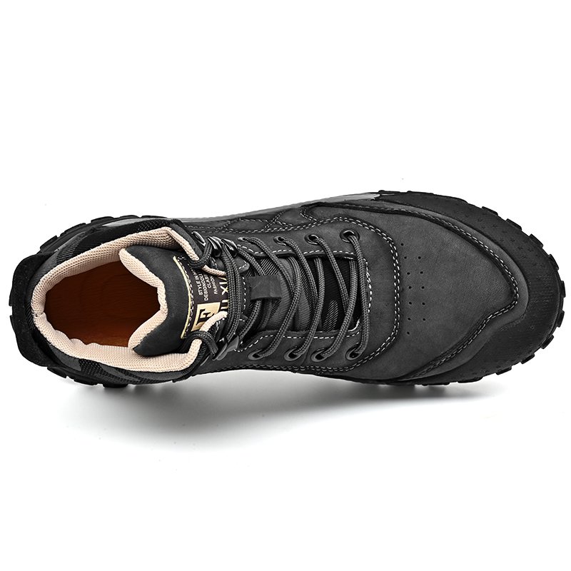 Men's Mountaineering Tooling Boots Outdoor Hiking & Trekking Backpacking Work & Safety Boot Puncture-resistant Leather High-top