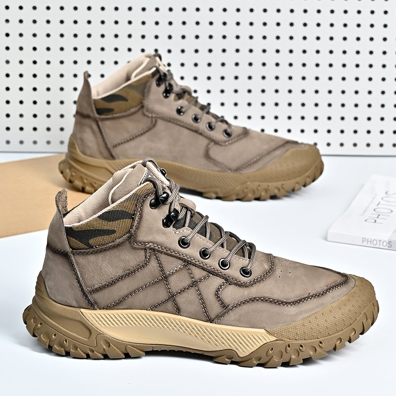 Men's Mountaineering Tooling Boots Outdoor Hiking & Trekking Backpacking Work & Safety Boot Puncture-resistant Leather High-top