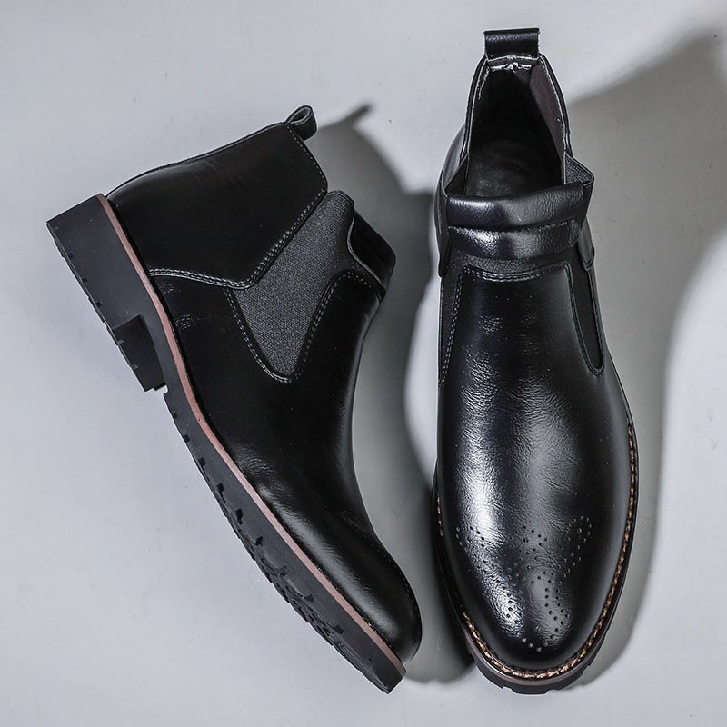 Chelsea Boots High-top Lace Up Ankle Boots Casual Style Office Wearing Big Size 38 to 48