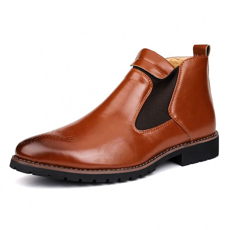 Chelsea Boots High-top Lace Up Ankle Boots Casual Style Office Wearing Big Size 38 to 48