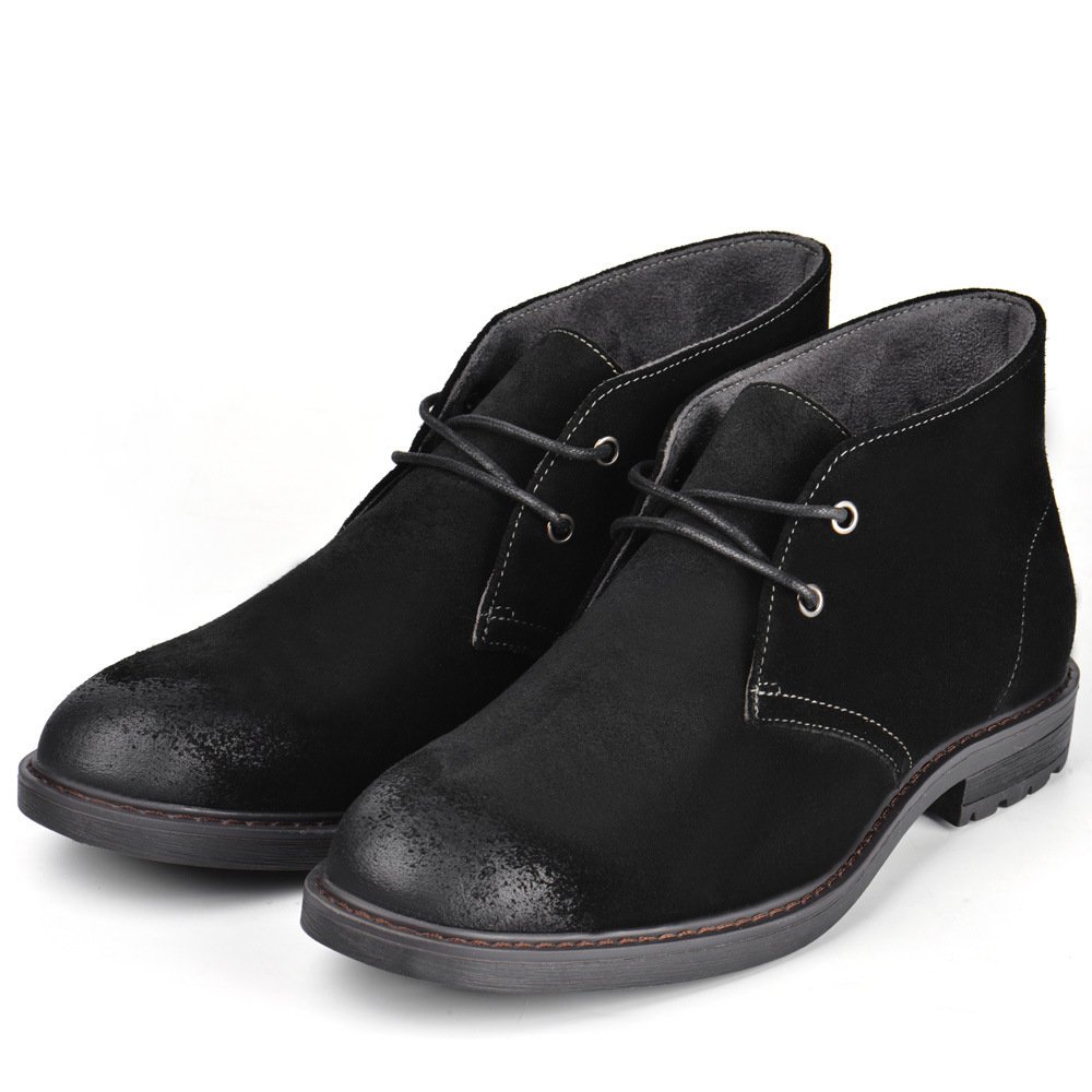 Custom Fashion Brown Genuine Leather Men's Shoes quality Work Boot For Men
