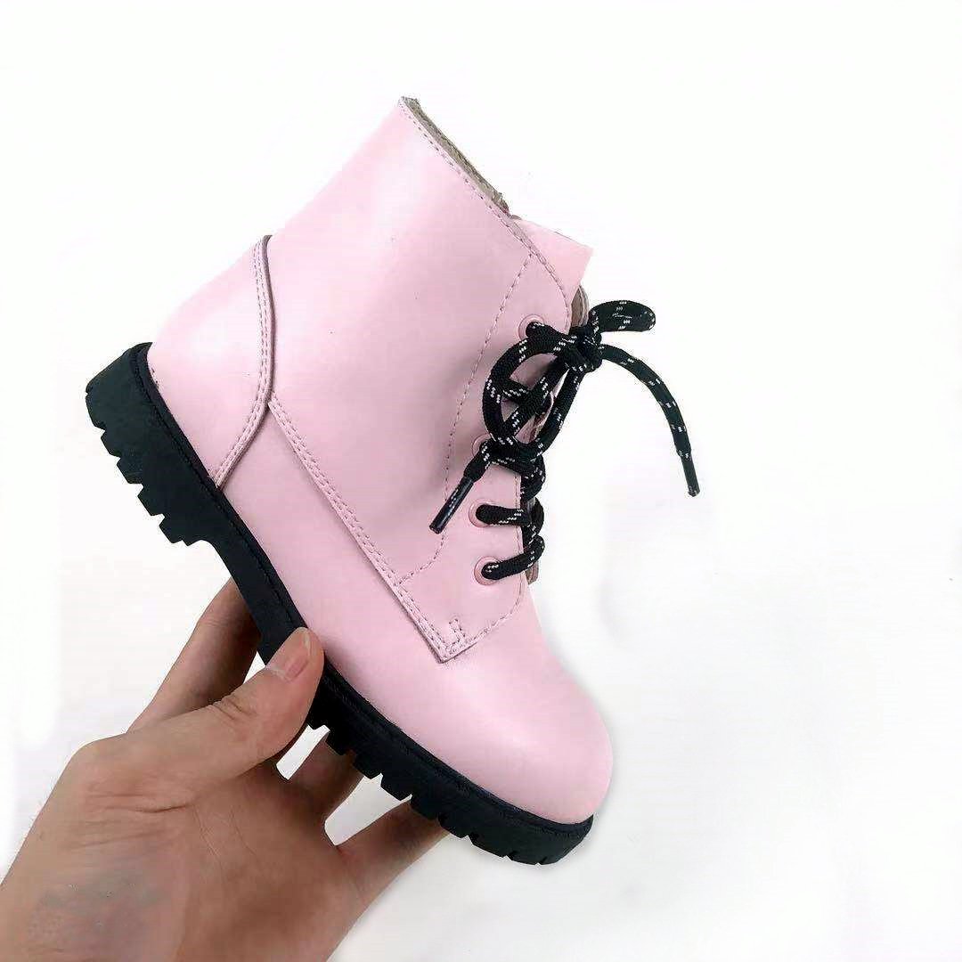 2023 New Fashion Children Booties Leather Waterproof Winter Kids Leather Children's Boots Snow Shoes Boots for Girls