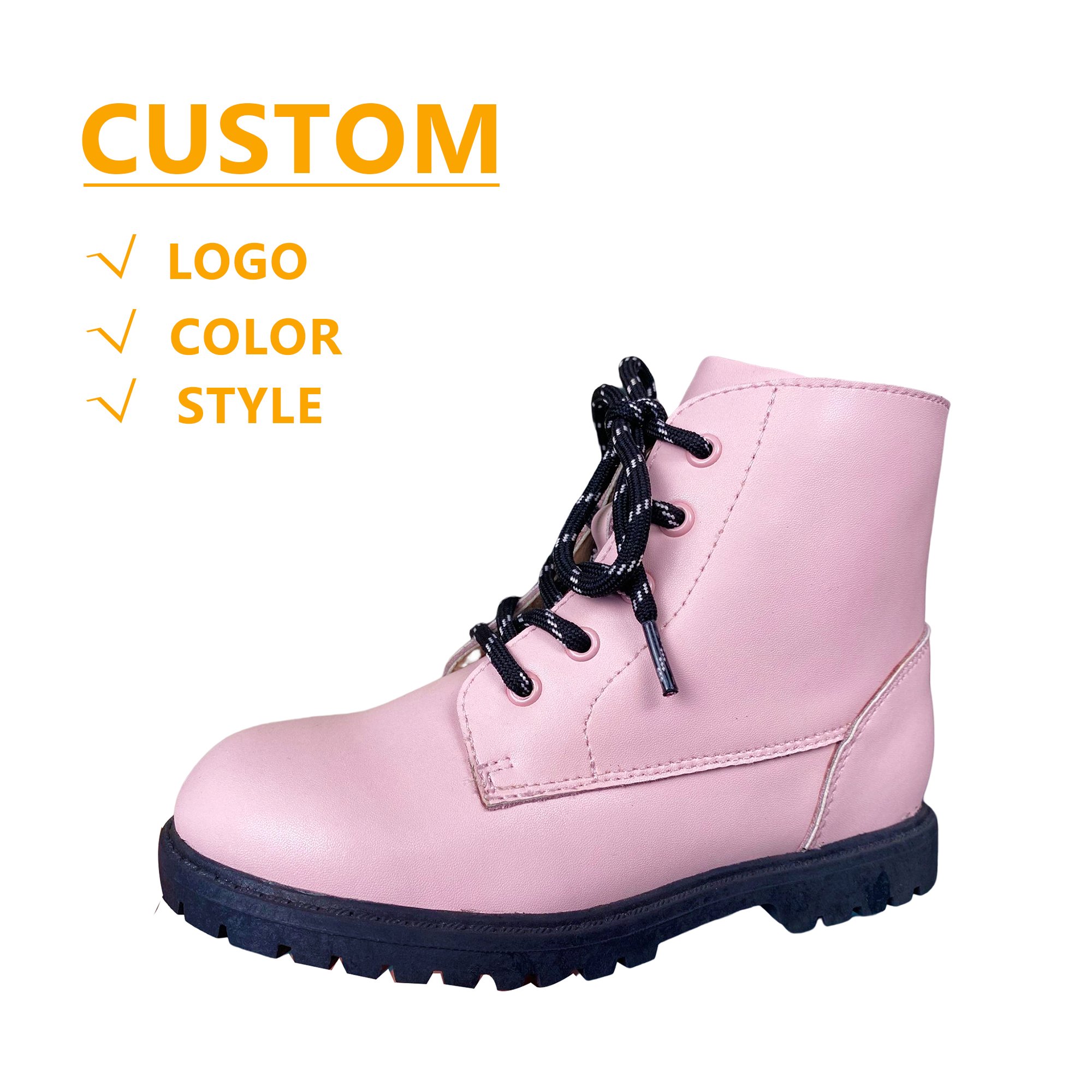 2023 New Fashion Children Booties Leather Waterproof Winter Kids Leather Children's Boots Snow Shoes Boots for Girls