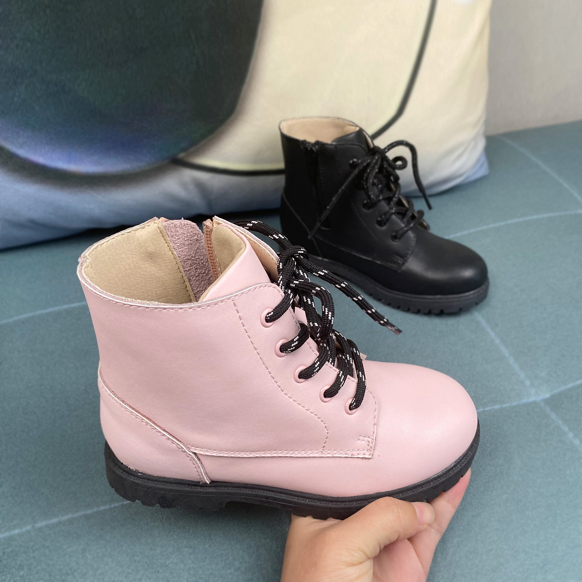 2023 New Fashion Children Booties Leather Waterproof Winter Kids Leather Children's Boots Snow Shoes Boots for Girls