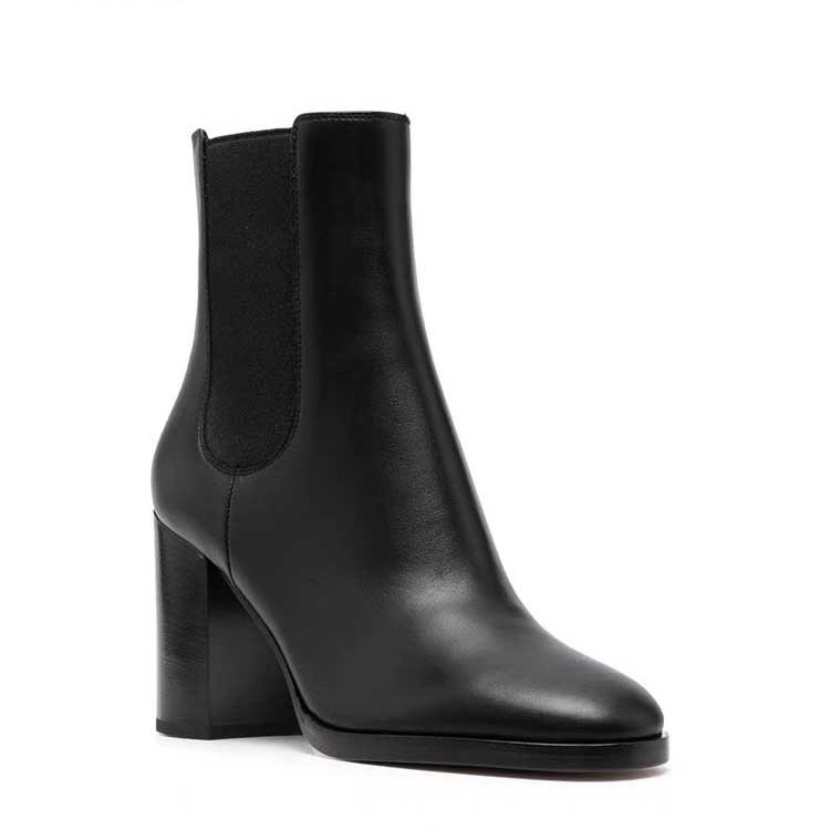 2023 autumn and winter new retro Chelsea boots thick-heeled boots fashion all-match leather ankle boots