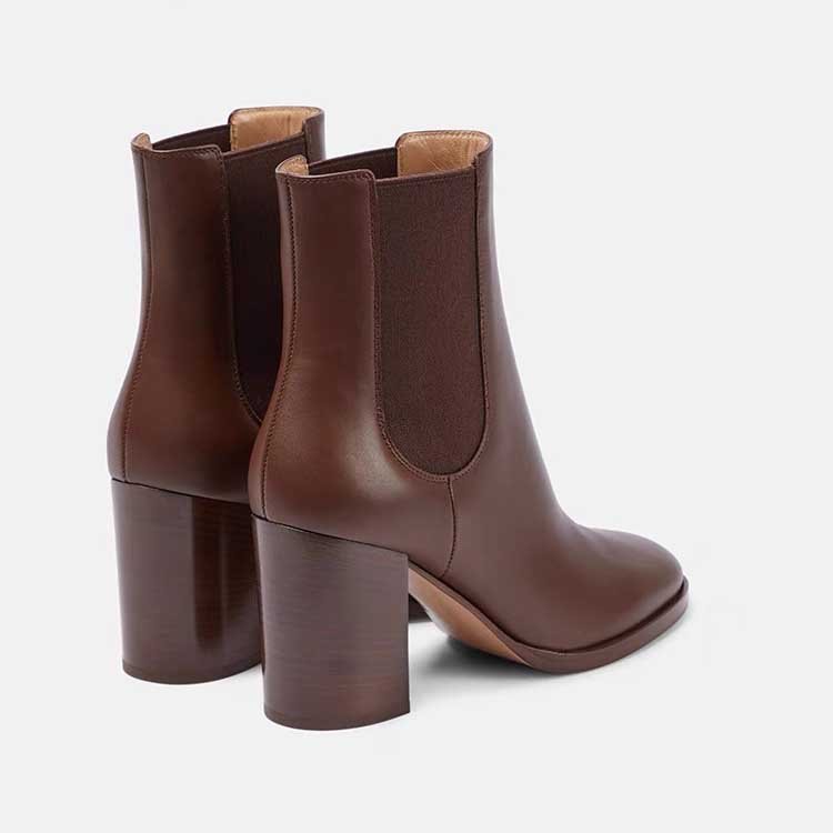2023 autumn and winter new retro Chelsea boots thick-heeled boots fashion all-match leather ankle boots