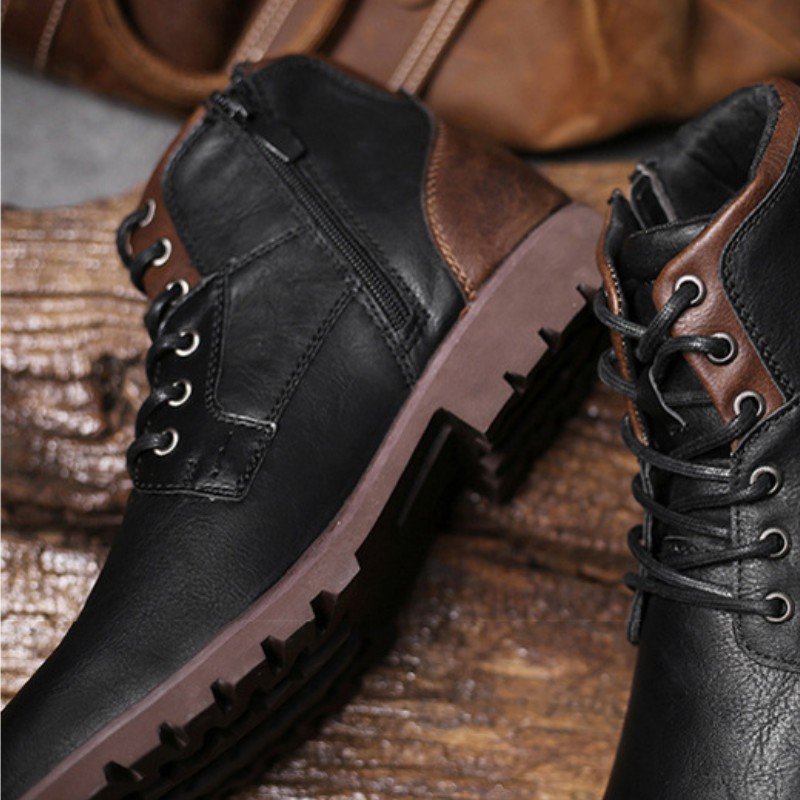 Dropshipping Custom Logo Casual Fashion Platform Chelsea Boots Vintage Brown Leather Chukka Boots for Men
