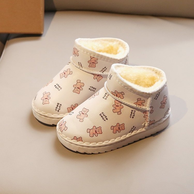 New Arrival Soft Fashion Warm Cotton Fabric Stars Print 0-2 years Baby Boy Boots Baby Booties