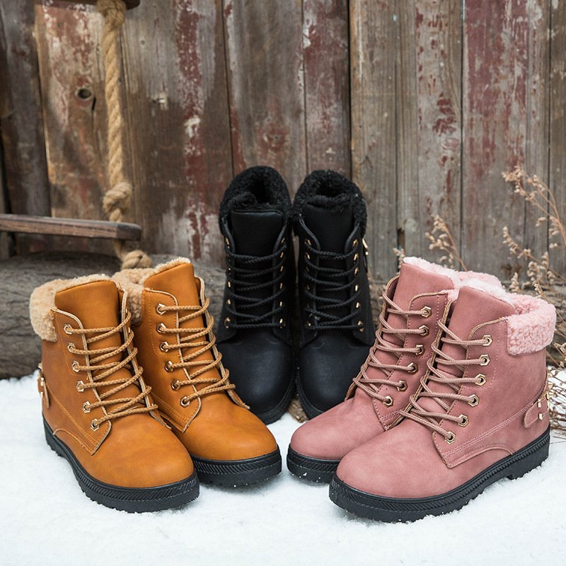 Fashion Trend Thick Plush Women's Snow Boots Shoes Winter New Warm Lardies Rivets Short Snow Boots