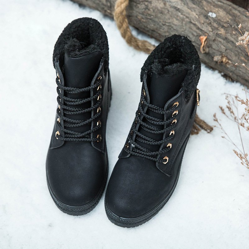 Fashion Trend Thick Plush Women's Snow Boots Shoes Winter New Warm Lardies Rivets Short Snow Boots
