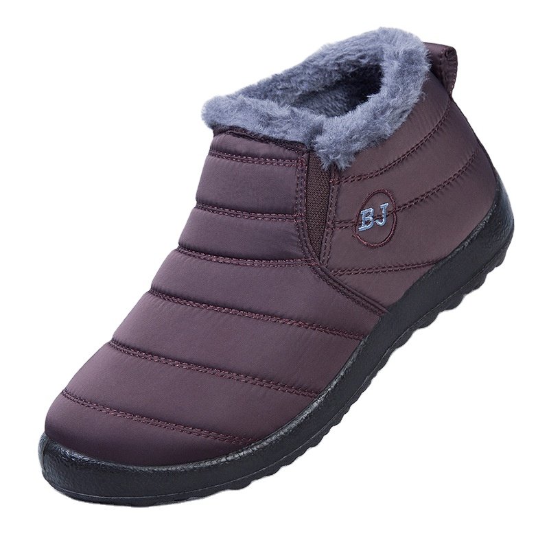 Cotton Shoes Waterproof Hard-wearing Lightweight Women Shoes for Old Snow Boots for Men Adult Cotton Fabric Winter Shoes Unisex