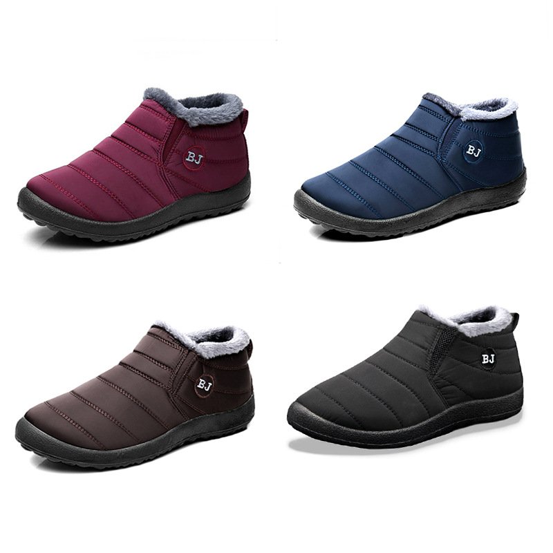 Cotton Shoes Waterproof Hard-wearing Lightweight Women Shoes for Old Snow Boots for Men Adult Cotton Fabric Winter Shoes Unisex