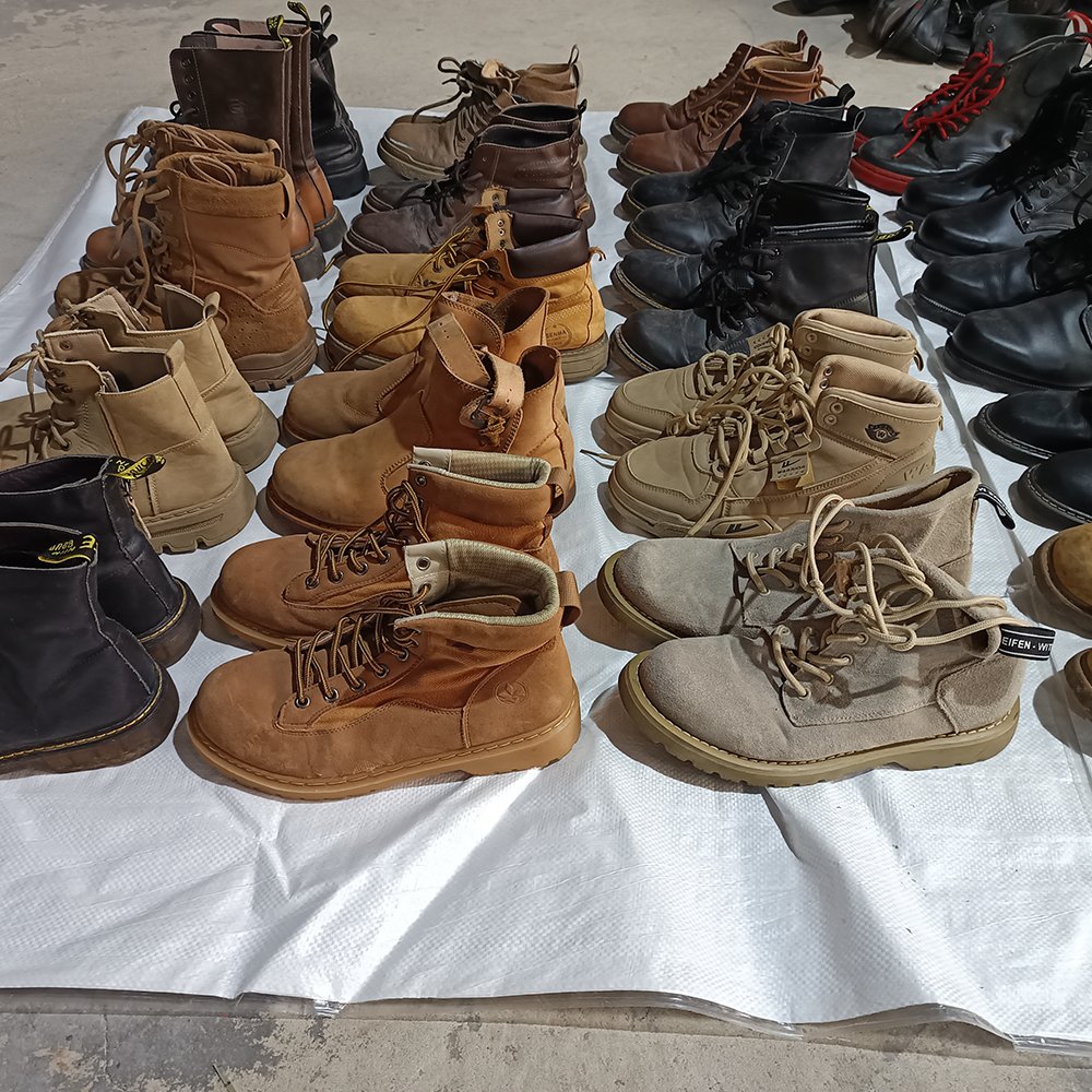 Wholesale Used British Genuine Leather Martin Boots Second Hand climbing Boot Casual Leather Boots for Men