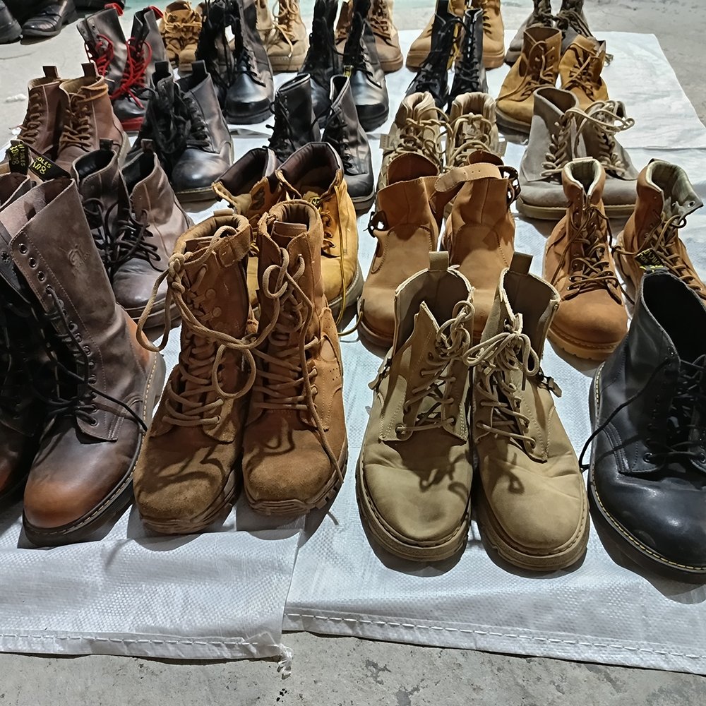 Wholesale Used British Genuine Leather Martin Boots Second Hand climbing Boot Casual Leather Boots for Men