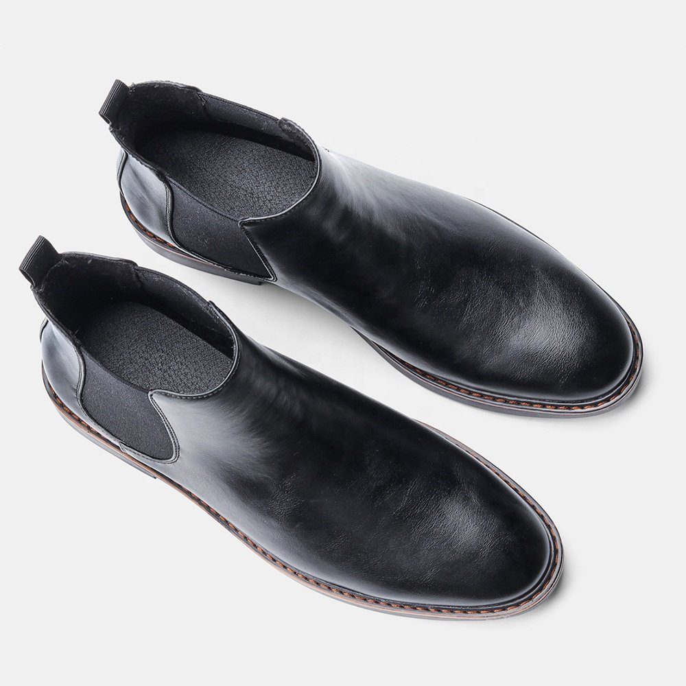 Men's Chelsea Boots Ankle Martin Hiking Boots Plush Fashion Trend Business Casual Dress Boots for Men