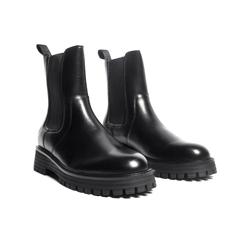 Women PU Leather Chelsea Boots Wholesale Popular Winter Thermal Casual Mid Tube Ankle Chelsea Boots