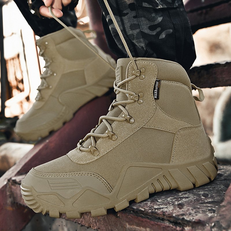 New Arrival Waterproof Anti-slip Outdoor Hiking Climbing Boots Men's Safety Shoes Tactical Boots