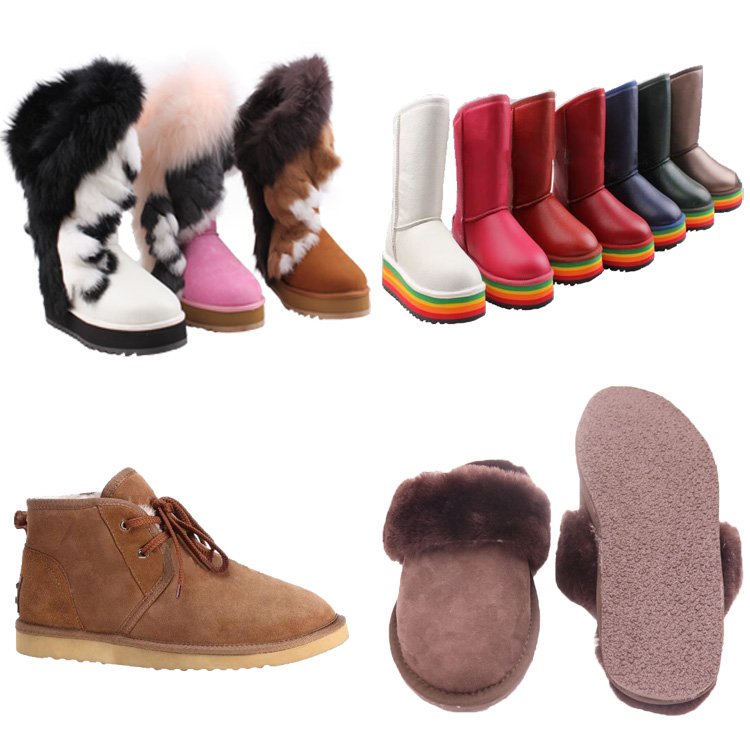CF-245 Free Samples Lace Up Cow Leather Winter Factory Pure Wool Snow Boots For Ladies,Real Fur Winter Ladies Boots Shoes