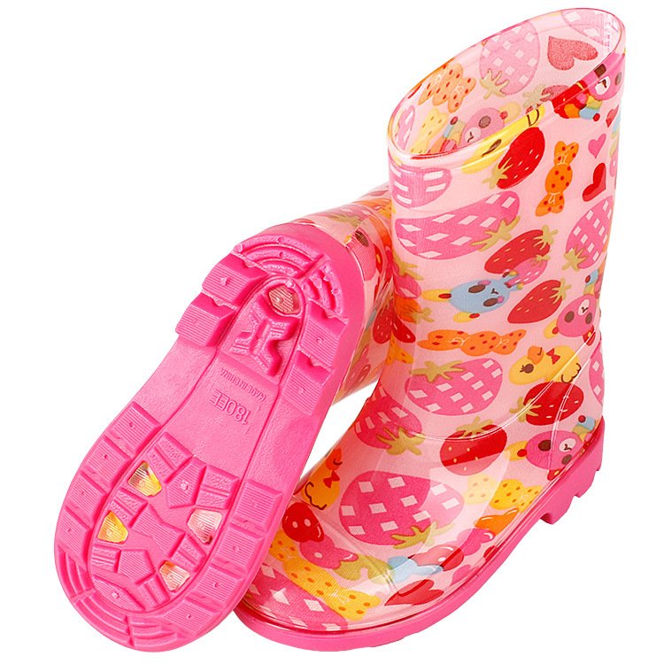 pattern kids rain boots nice children pvc colorful botas rain wear waterproof child cute cheap rainboots for Students