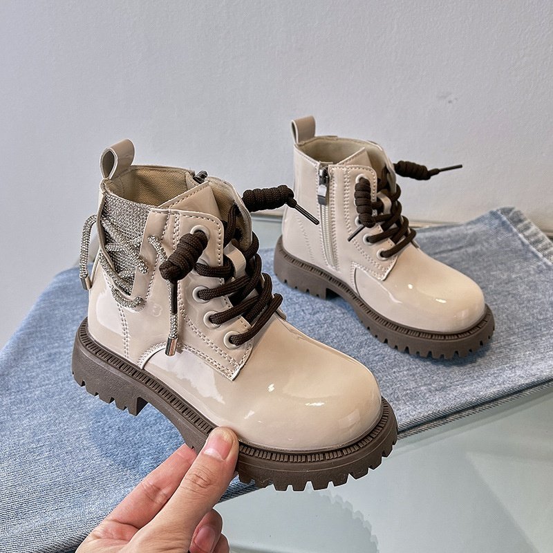 2024 Spring Autumn Kids Outwear Shoes Pu Leather Sweet Casual Princess Baby Girl Casual Boots