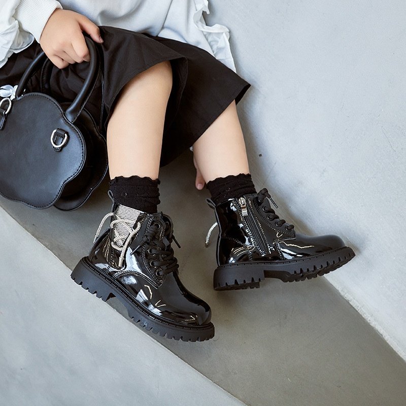 2024 Spring Autumn Kids Outwear Shoes Pu Leather Sweet Casual Princess Baby Girl Casual Boots