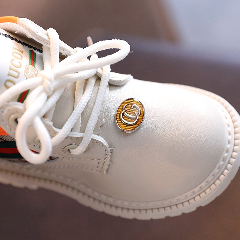 Fashion Trend Brand Kids Boots 2024 Fall and Winter Little Girl Boots Rubber Sole Ankle Leather Children's Boots Boys Shoes