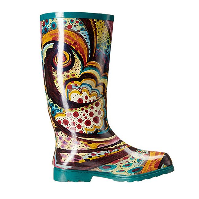 Women's wholesale gumboots fashion custom print wellington boot women rubber rain-boots