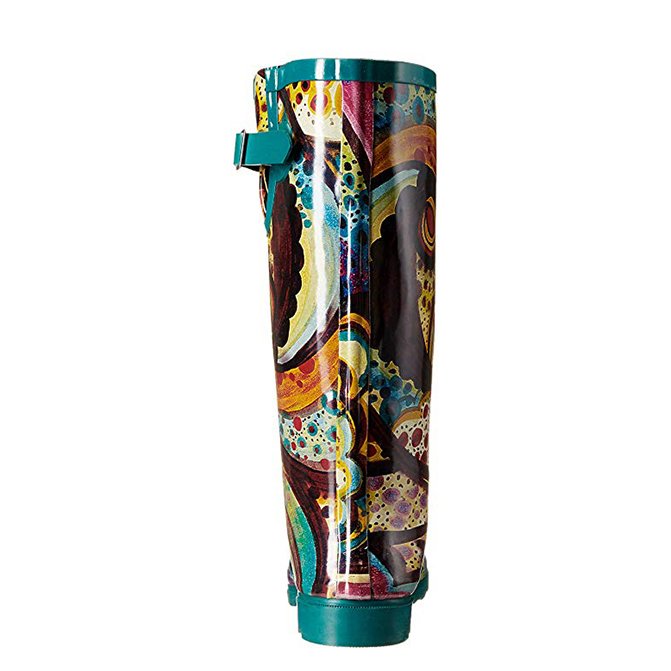 Women's wholesale gumboots fashion custom print wellington boot women rubber rain-boots