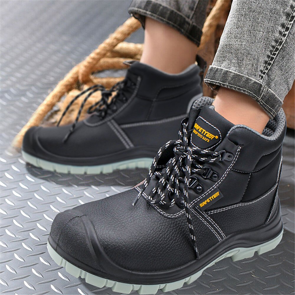 Wholesale SAFETYBOY YL1943 Custom Genuine Leather Unisex Work Boot Waterproof Steel Toe Safety Shoes For Mining Construction