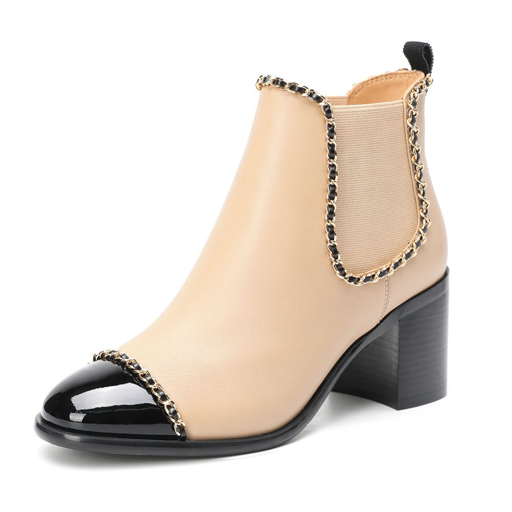Factory Direct Good Quality Women's High Heels Boots Customized Genuine Leather Ankle Boots Logo Toe Rubber Insole Upper Box