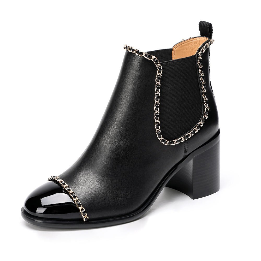 Factory Direct Good Quality Women's High Heels Boots Customized Genuine Leather Ankle Boots Logo Toe Rubber Insole Upper Box