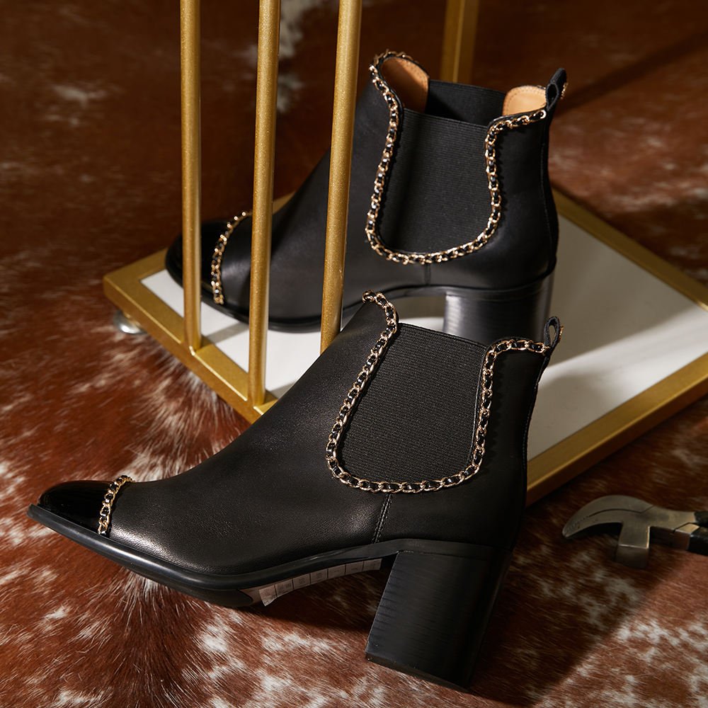 Factory Direct Good Quality Women's High Heels Boots Customized Genuine Leather Ankle Boots Logo Toe Rubber Insole Upper Box