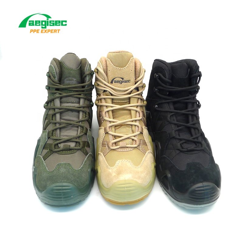 AEGISEC cow suede jungle boots slip resistant PU sole tactical boots for men