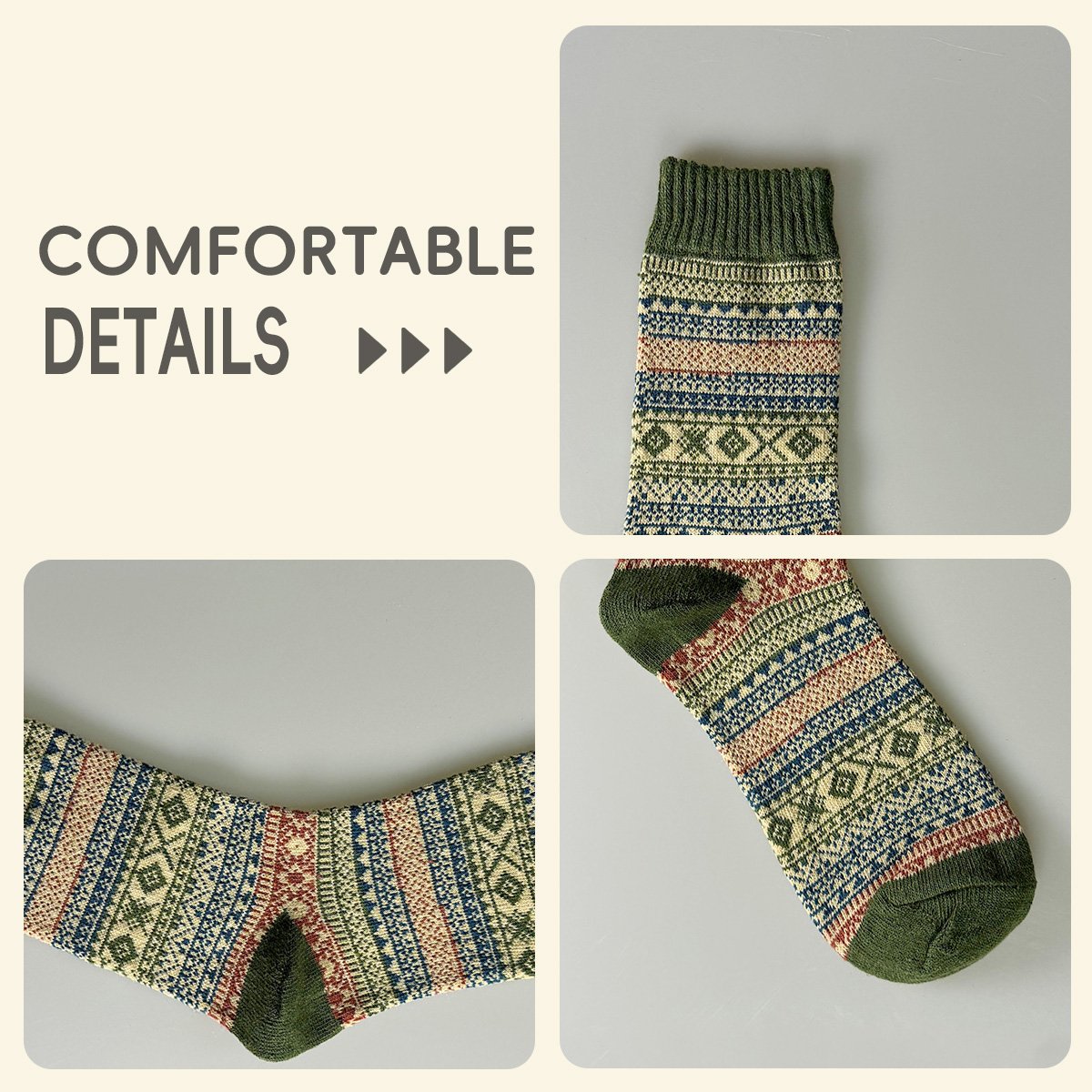 Wool Socks For Men Winter Warm Thick Cozy Knit Socks Boots Socks