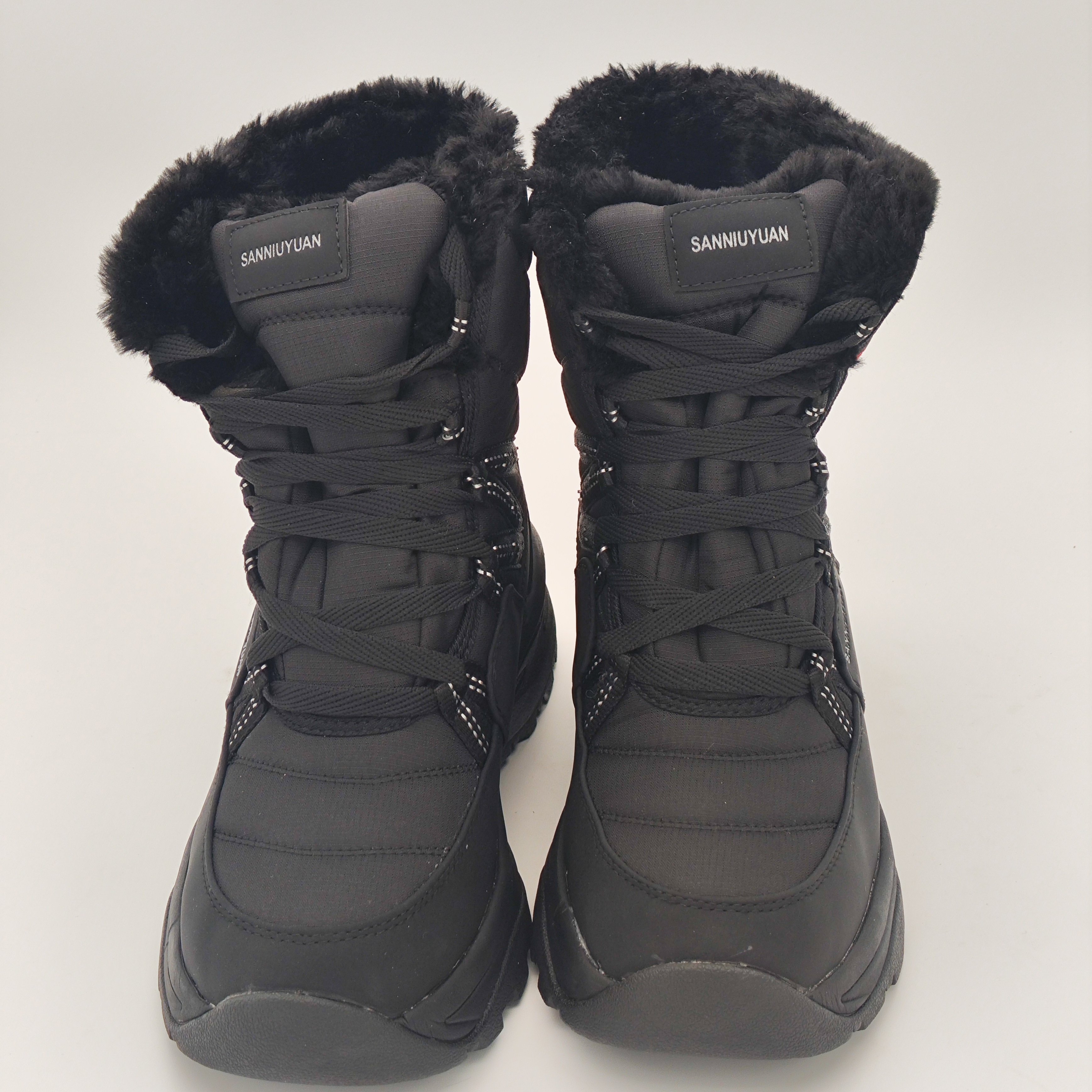 New High Quality Hot Selling Real Cowhide goose white Mixed Wool Women's Snow Boots