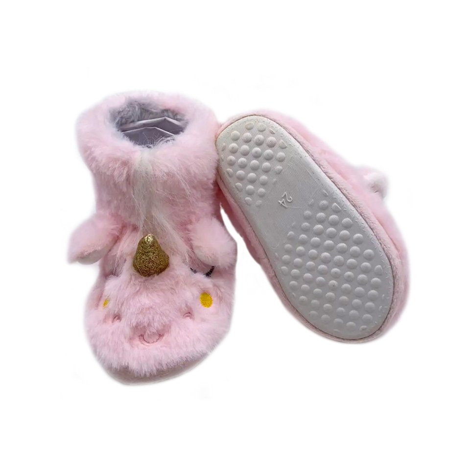 Kids Animal Slipper Boots with TPR Soles for Girls Cute Warm Plush Memory Foam Indoor Anti Slip Unicorn Slippers
