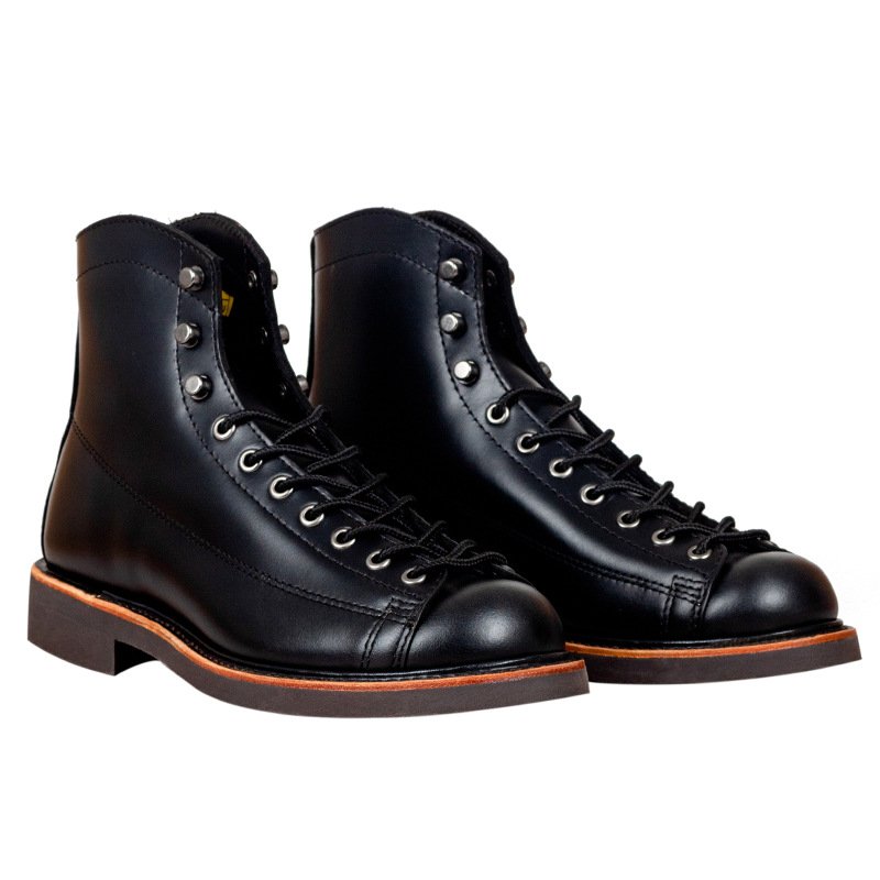 Retro Work Boots Couple Leather High Top Boots Autumn and Winter Warm Short shoes Goodyear Stitching Technology Boots