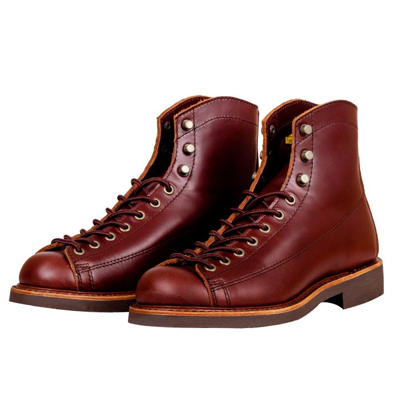 Retro Work Boots Couple Leather High Top Boots Autumn and Winter Warm Short shoes Goodyear Stitching Technology Boots